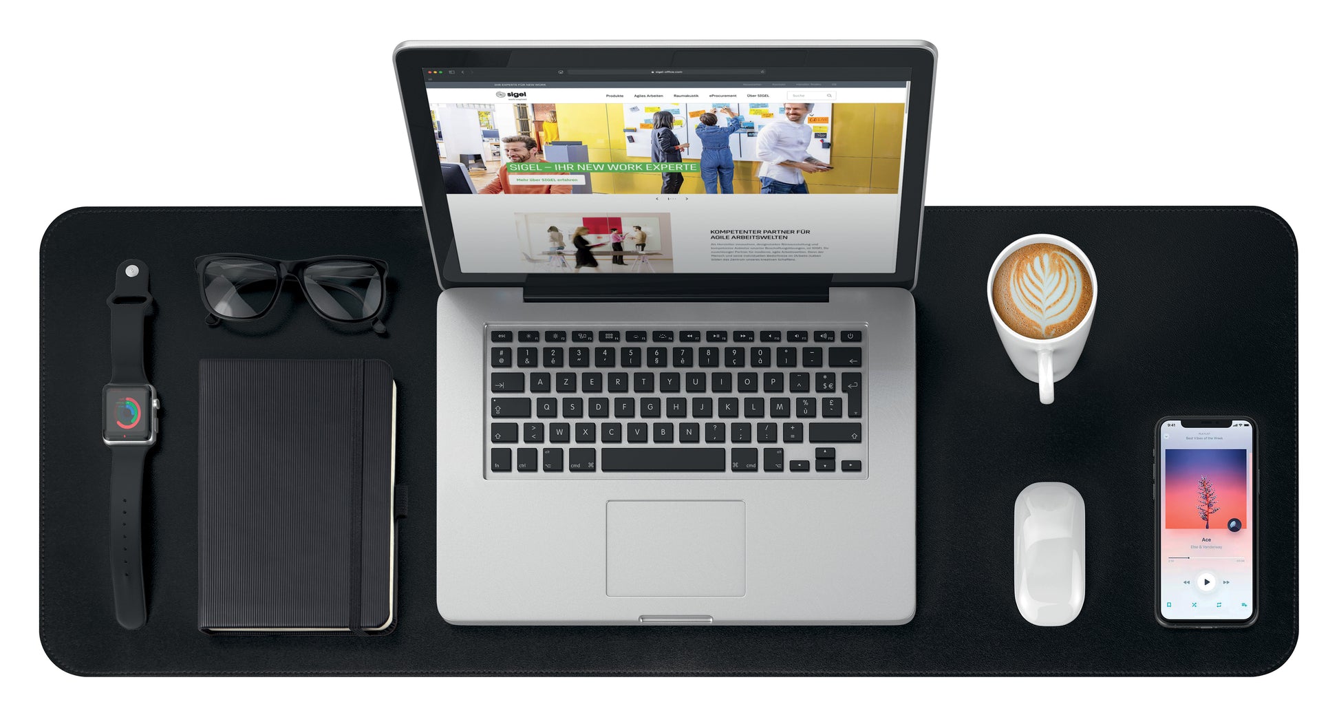 SIGEL Schreibunterlage 80x30cm SA604 doppelseitig, schwarz/schwarz