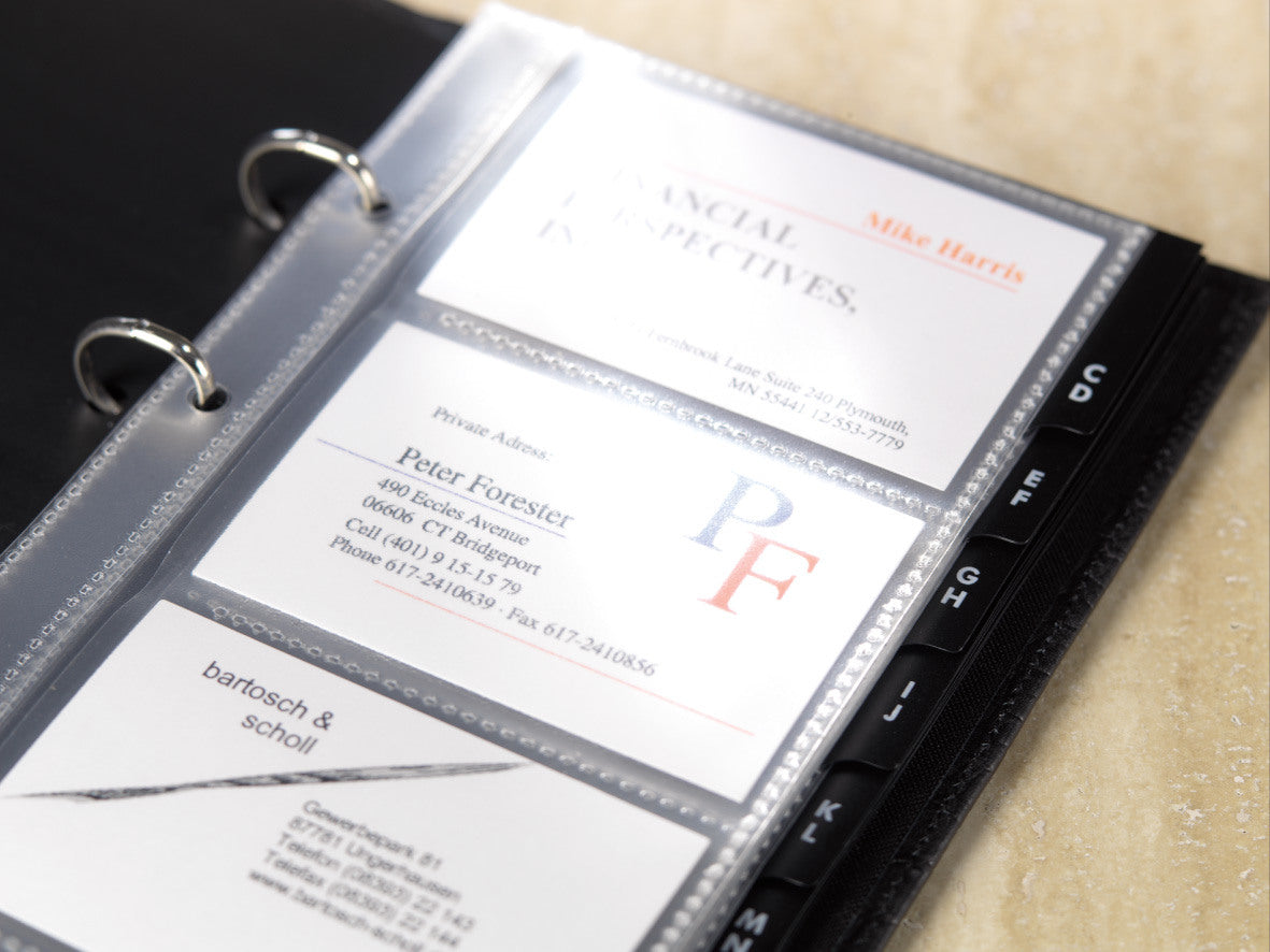 SIGEL Visitenk.-Ringb.Hüllen 90x58mm VZ350 1-reihig, A-Z, 10 Stück