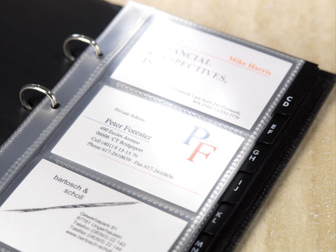 SIGEL Visitenk.-Ringb.Hüllen 90x58mm VZ350 1-reihig, A-Z, 10 Stück