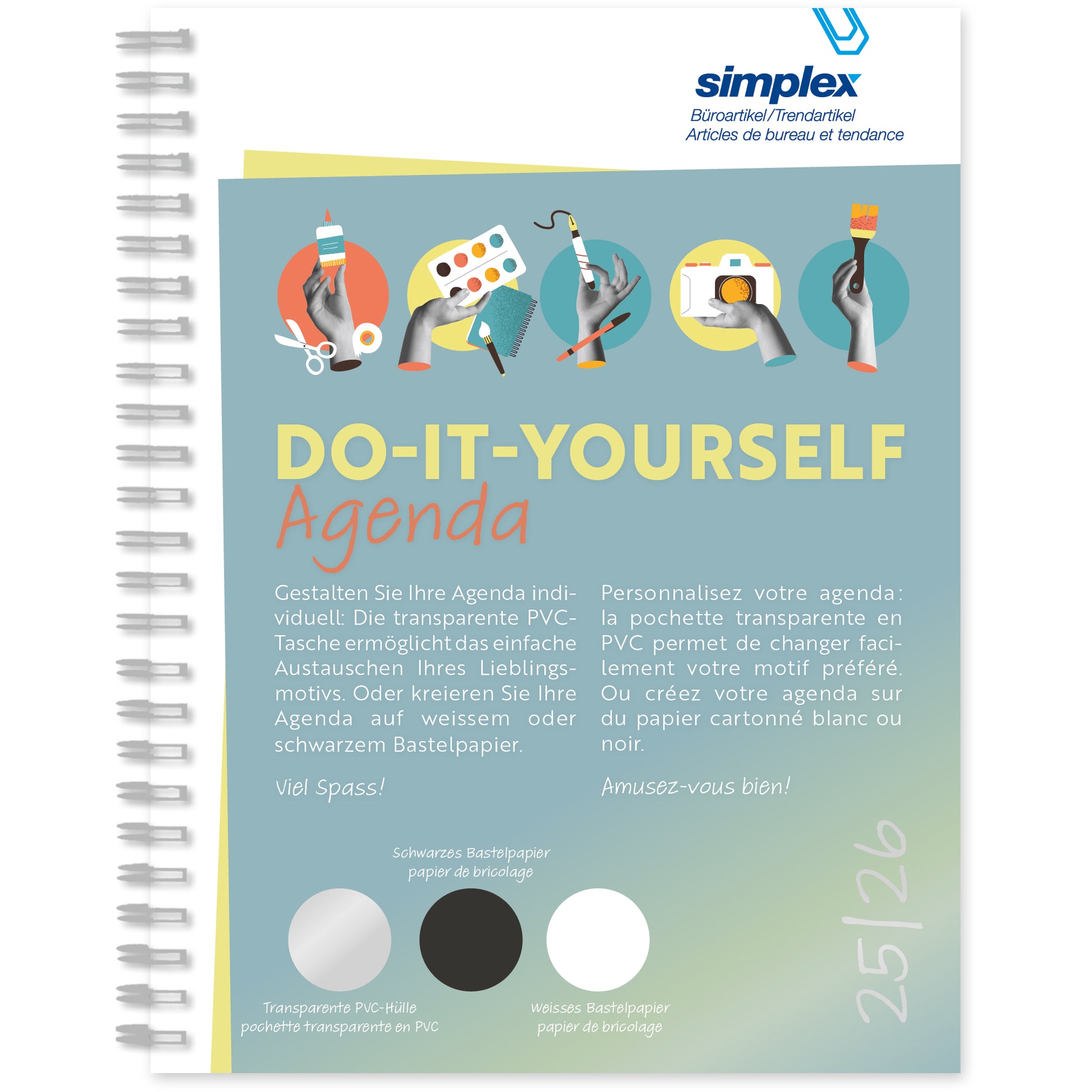 SIMPLEX Schüleragenda Do-it y. 25/26 500104.26 1W/2S 17M weiss ML 8x12.5cm