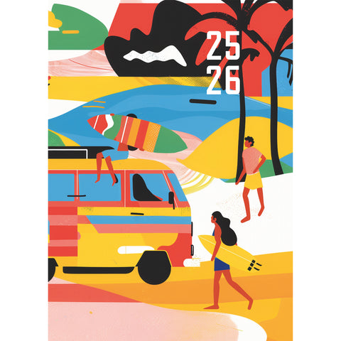 SIMPLEX Schüleragenda Feelings 25/26 500302.26 1T/1S 12M Beachlife 12x16.5cm