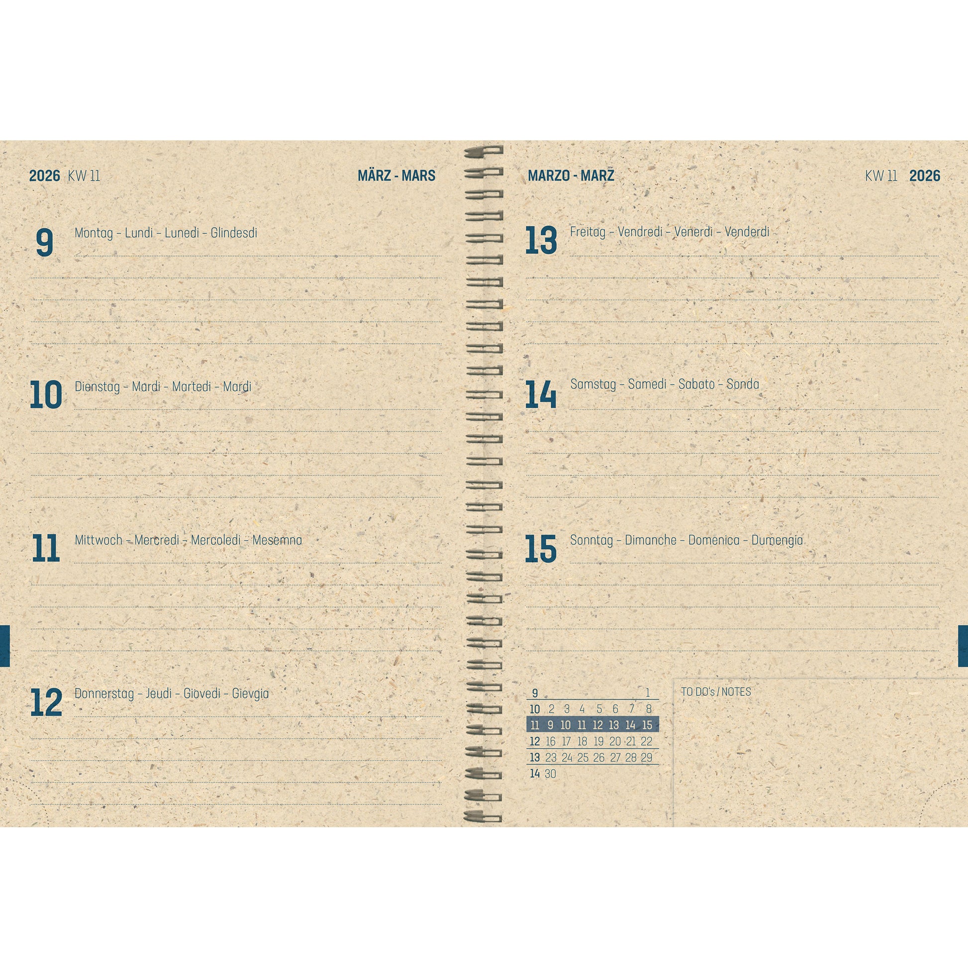 SIMPLEX Schüleragenda Graspapier 25/26 500410.26 1W/2S 12M Plants ML 12x16.5cm