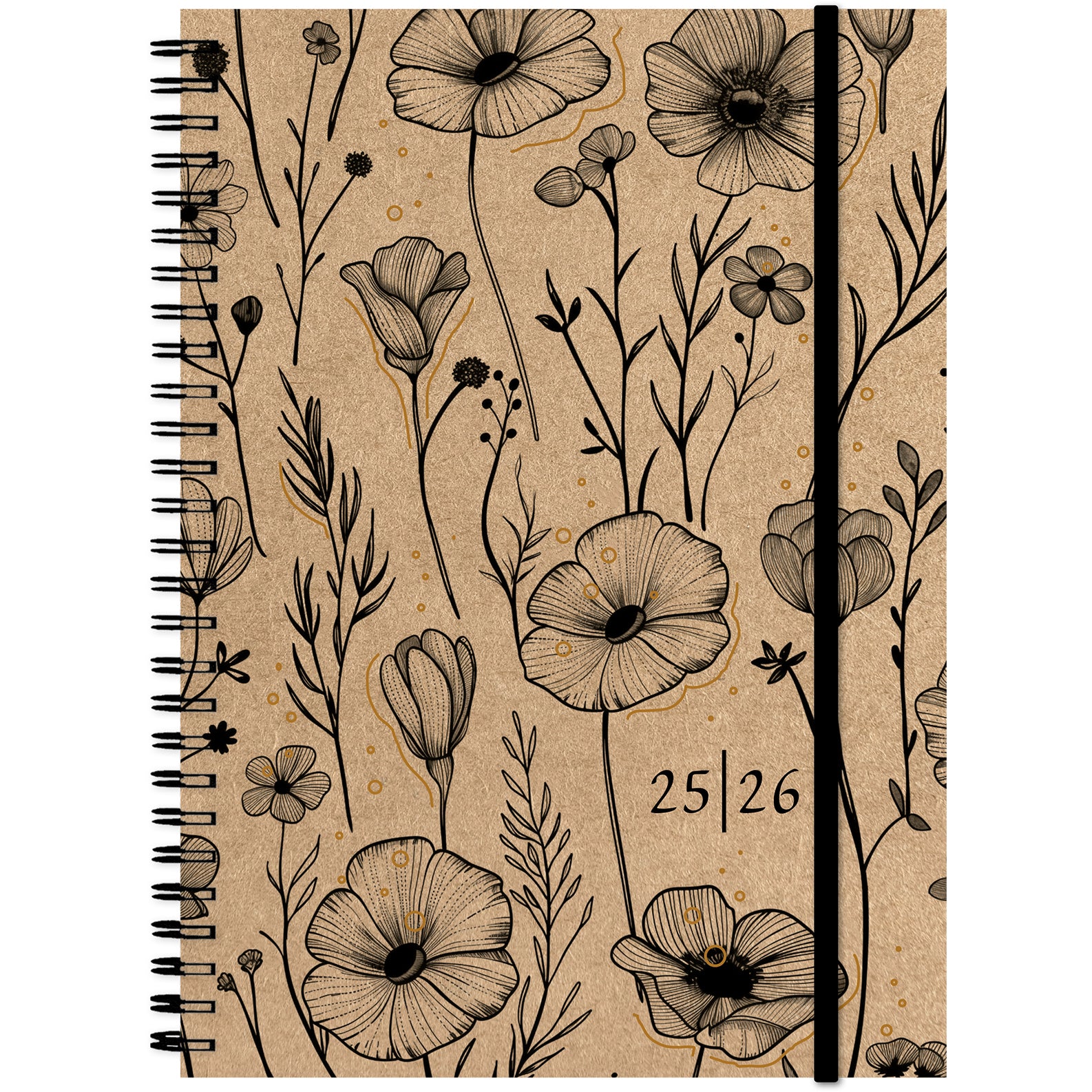 SIMPLEX Schüleragenda Kraftpap. 25/26 500411.26 1W/2S 17M Flowers ML 14.8x21cm