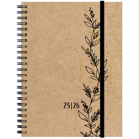 SIMPLEX Schüleragenda Kraftpap. 25/26 500414.26 1W/2S 17M Tendril ML 12x16.5cm