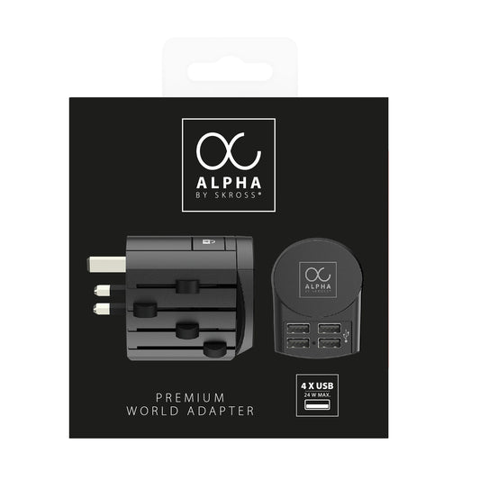 SKROSS World Adapter Premium Series 1.104102 Alpha Europe USB Charger 4A