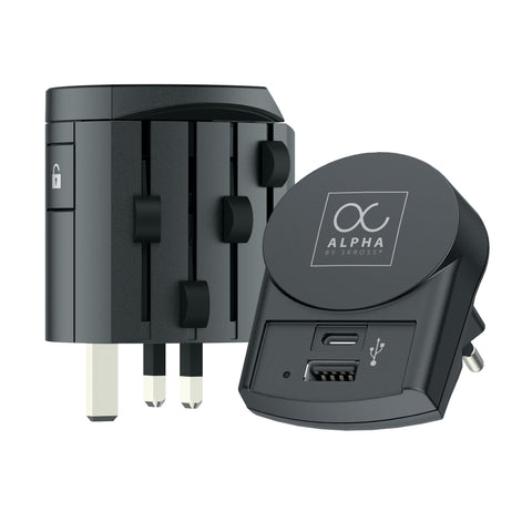 SKROSS World Adapter Premium Series 1.104103 Alpha Europe USB Charger A&C