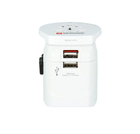 SKROSS World Travel Adapter 1.302470 PRO Light USB 2xA World