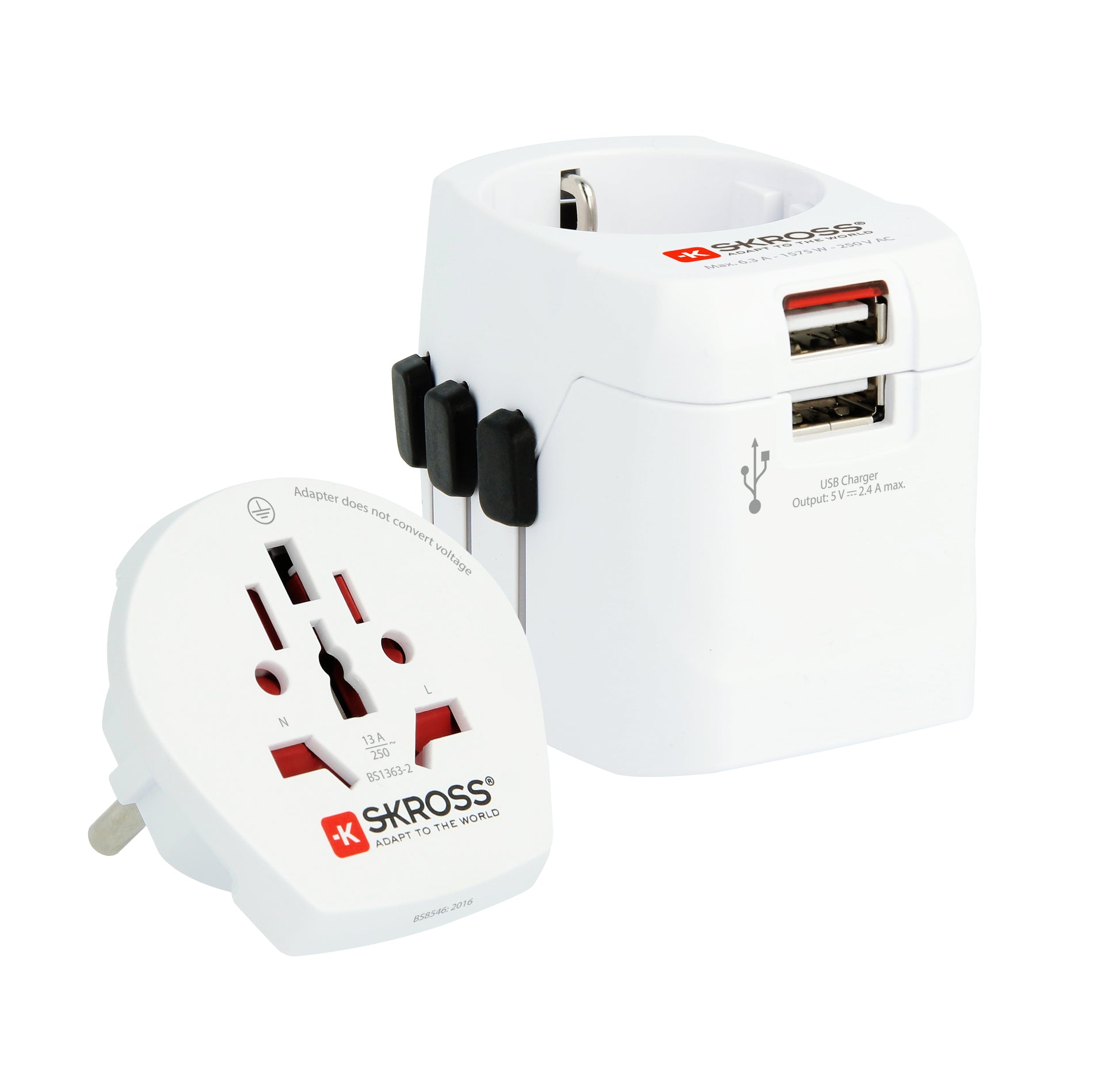 SKROSS World Travel Adapter 1.302470 PRO Light USB 2xA World