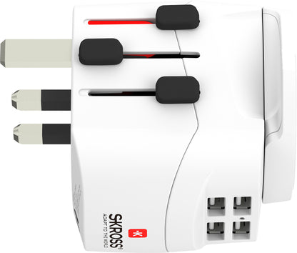 SKROSS World Travel Adapter 1.302471 PRO Light USB 4xA World