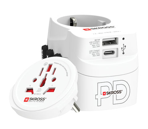 SKROSS World Travel Adapter 1.302473 PRO Light USB AC30PD World