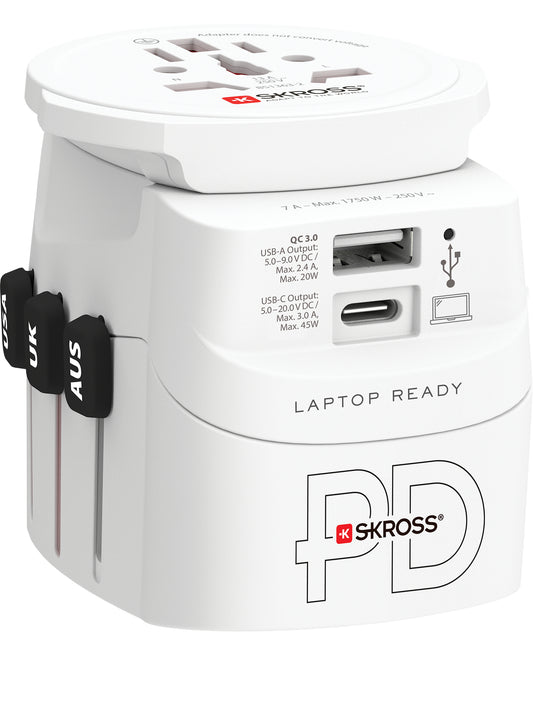 SKROSS World Travel Adapter 1.302474 PRO Light USB AC45PD World