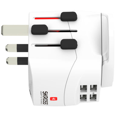 SKROSS World Travel Adapter 1.302522 Pro World+ USB 4xA