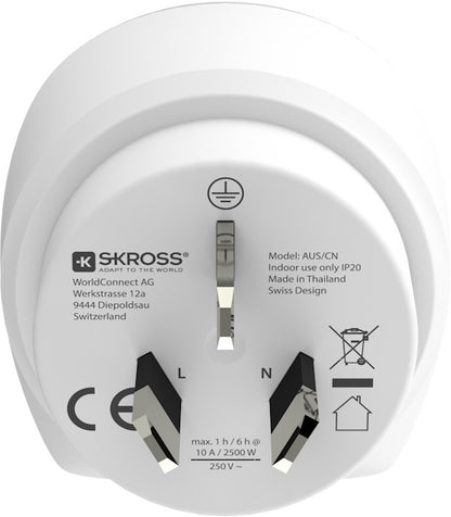 SKROSS Country Travel Adapter Combo 1.500210-E World/EU to AUS/CN