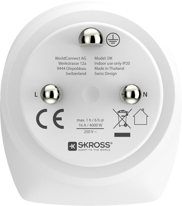 SKROSS Country Travel Adapter Combo 1.500214E World/EU to Denmark