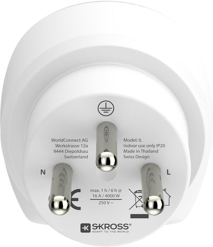 SKROSS Country Travel Adapter Combo 1.500216E World/EU to Israel