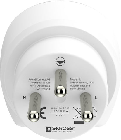 SKROSS Country Travel Adapter Combo 1.500216E World/EU to Israel