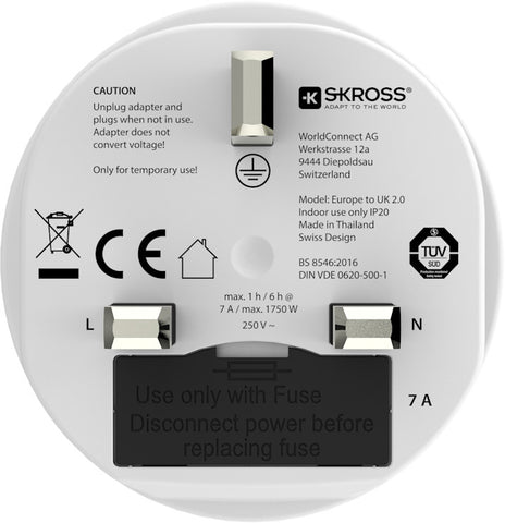 SKROSS Country Travel Adapter 1.500230 Europe to UK