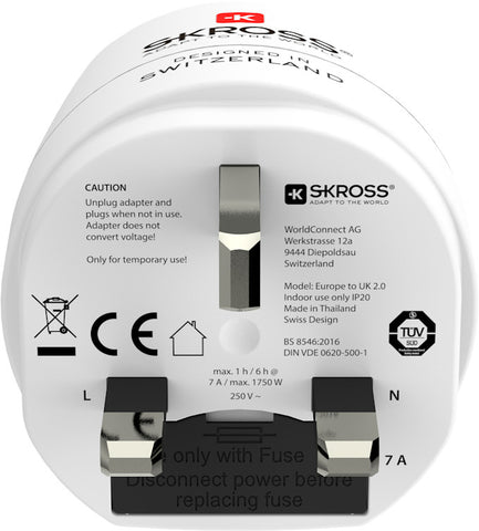 SKROSS Country Travel Adapter Combo 1.500231E World/EU to UK