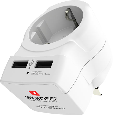 SKROSS Country Travel Adapter 1.500280 Europe to UK with USB