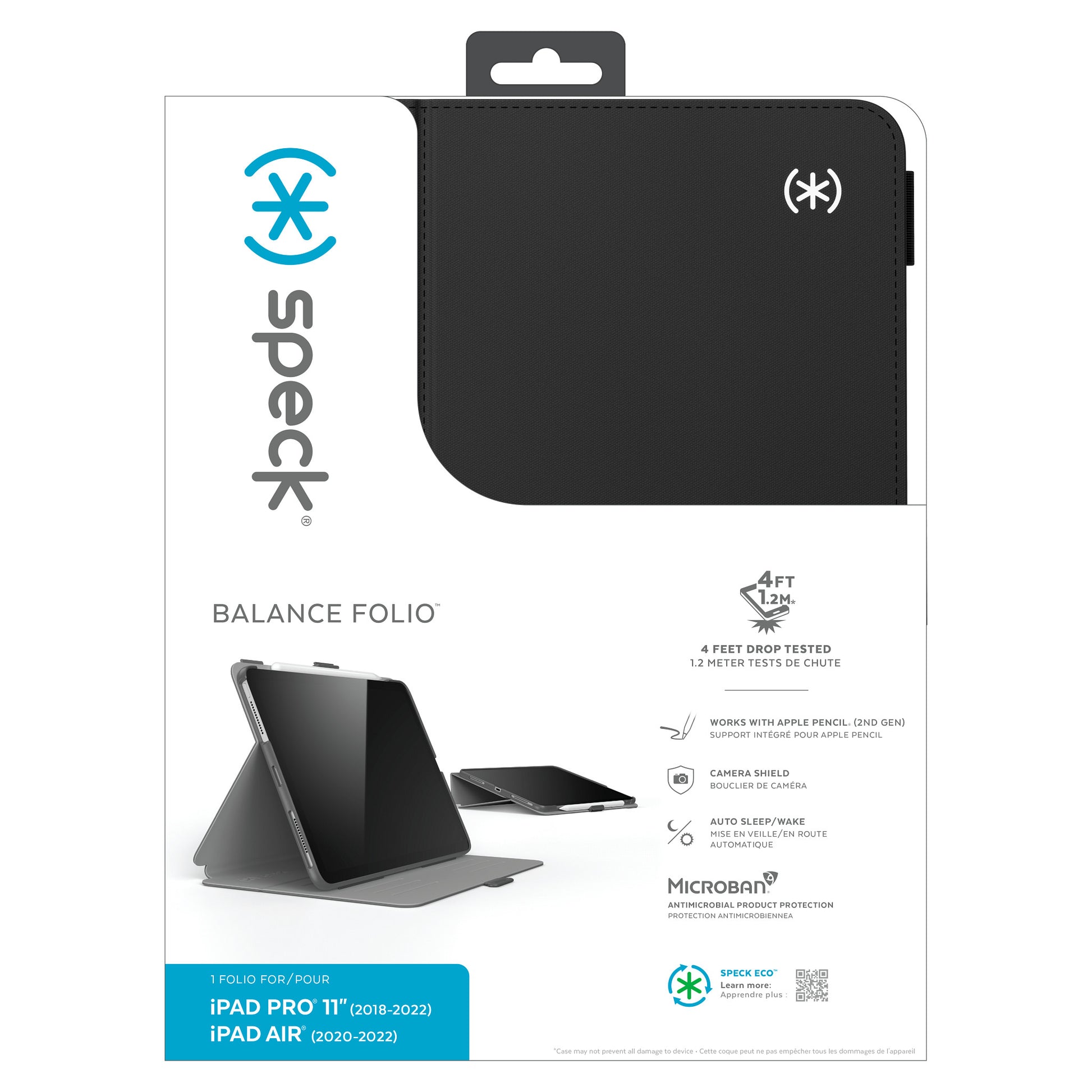 SPECK Balance Folio Black 150194-D143 iPad Pro11(18-22)&Air(20-22)