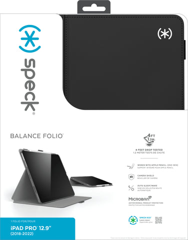 SPECK Balance Folio Black 150198-D143 iPad Pro 12.9 (2018-22)