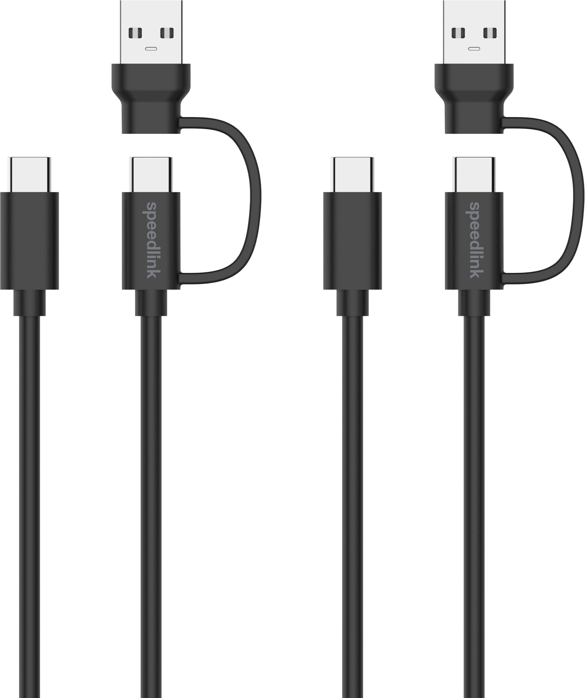 SPEEDLINK STREAM Play&Charge Cable Set SL-460101-BK USB-C,A to USB-C,Black