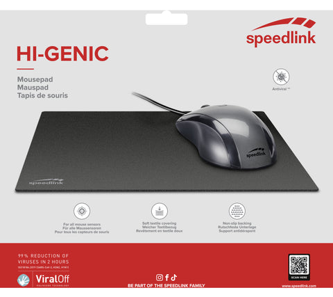 SPEEDLINK HI-GENIC Mousepad antiviral SL-620010-BK Black