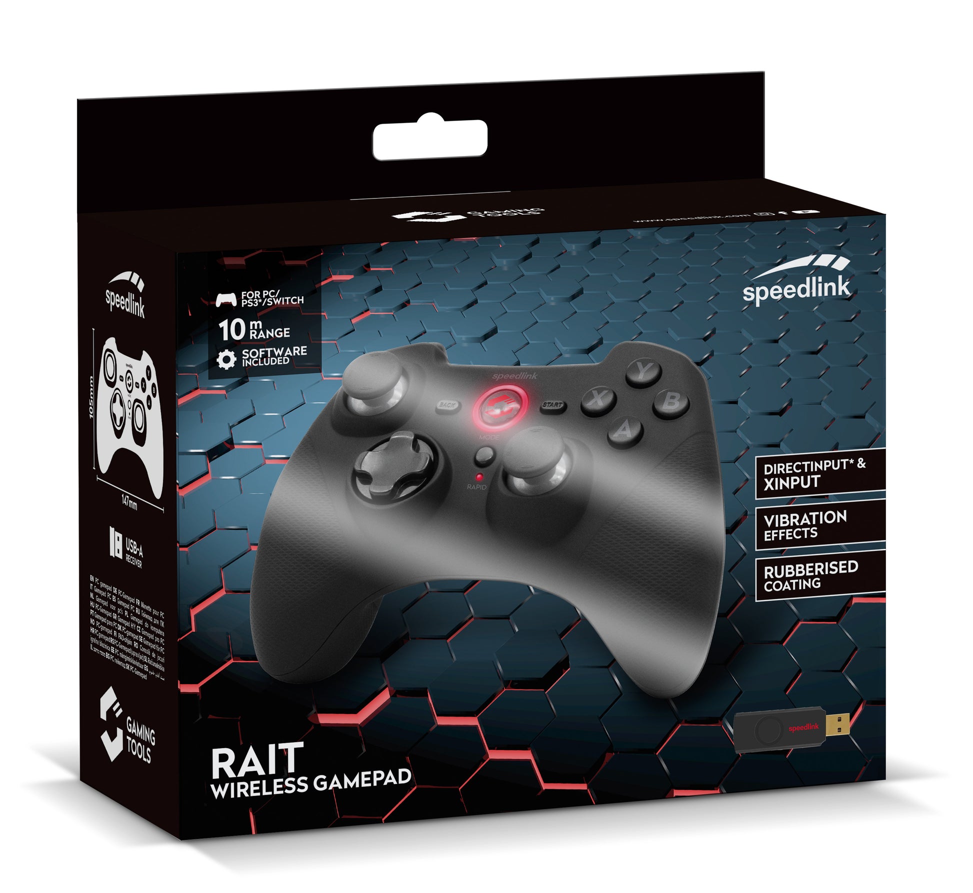 SPEEDLINK RAIT Gamepad wireless SL-650110-BK PC/PS3/Switch black