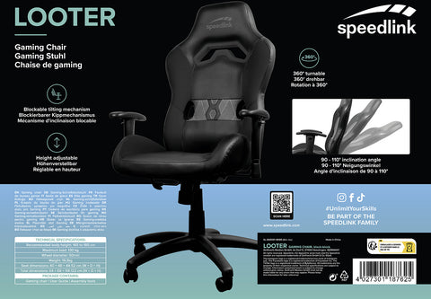 SPEEDLINK LOOTER Gaming Chair SL-660001-BKBK Black