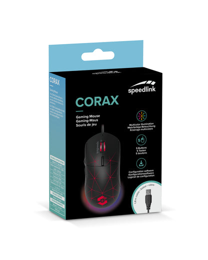 SPEEDLINK CORAX Gaming Mouse, Wired SL-680003-BK Black