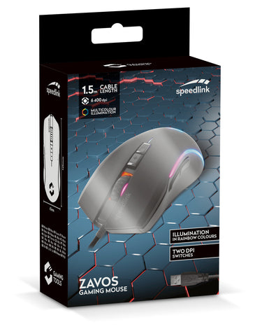 SPEEDLINK ZAVOS Gaming Mouse SL-680022-RRBK Wired, Rubber-Black