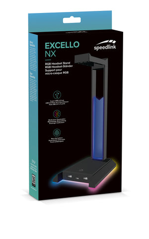 SPEEDLINK EXCELLO NX RGB Headset Stand SL-800911-BK USB 2.0 Hub, Black