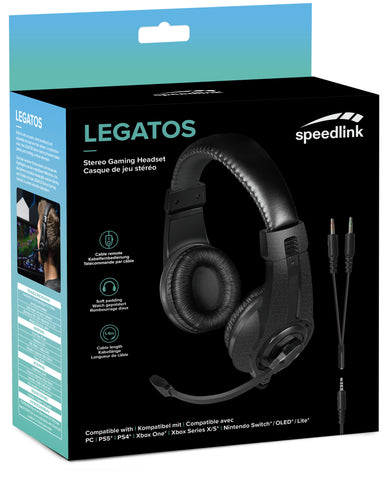 SPEEDLINK LEGATOS Gaming Headset SL-860014-BK PC,PS5,PS4,Xbox,NSW,Black