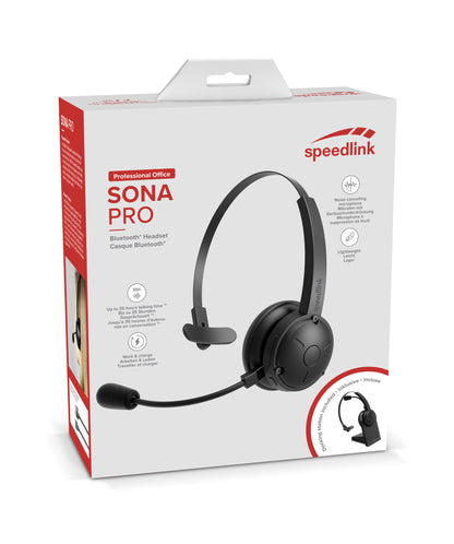 SPEEDLINK SONA PRO BT Chat Headset SL-870301-BK Microphone Noise Canceling