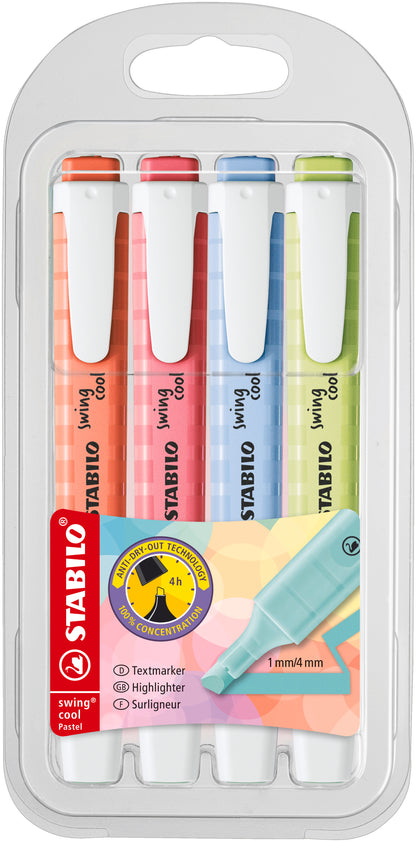 STABILO Textmarker Swing Cool 1-4mm 275/4-08-1 ass. 4 Stück