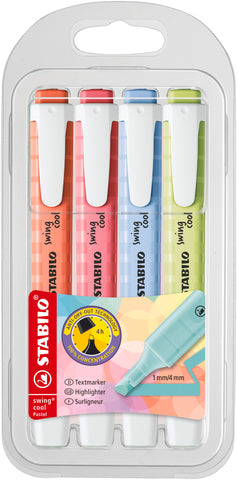 STABILO Textmarker Swing Cool 1-4mm 275/4-08-1 ass. 4 Stück