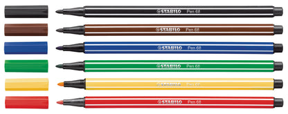 STABILO Fasermaler Pen 68 1mm 6806/PL 6 Farben