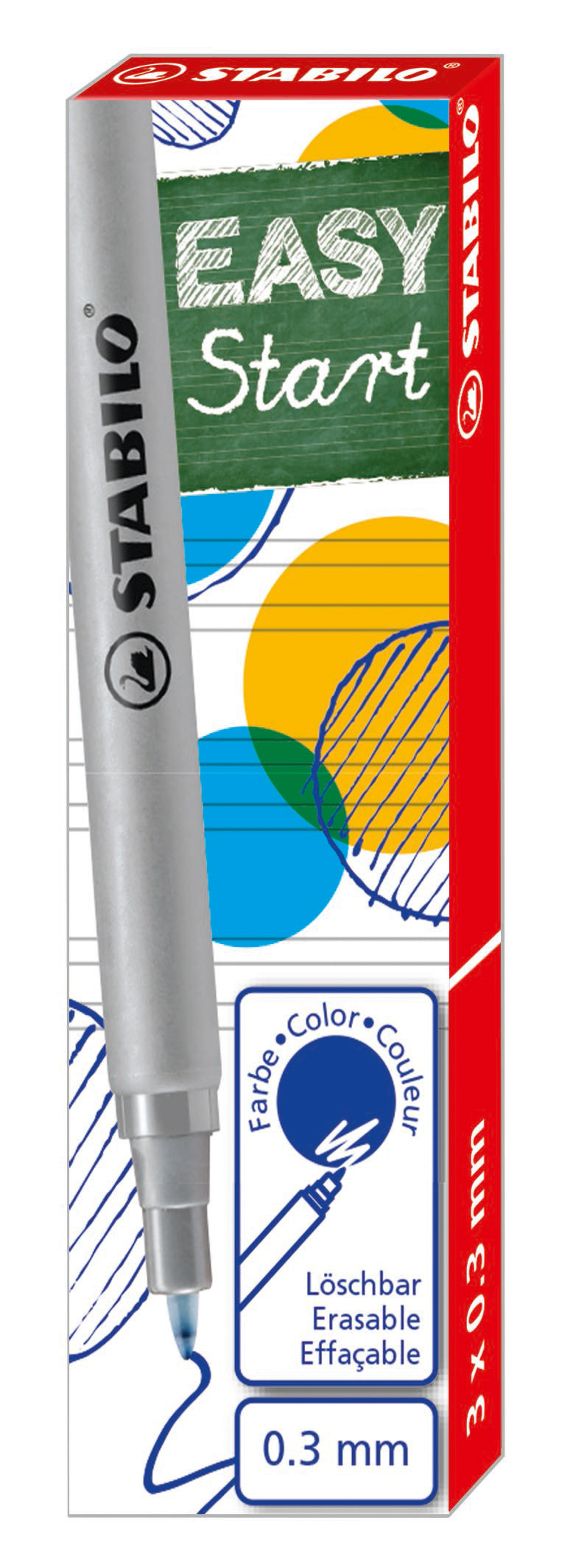 STABILO Tintenpatronen Easy 0,3 mm 6870/041 blau 3 Stück
