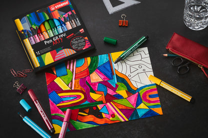 STABILO Fasermaler Pen 68 MAX Arty 768/12-21 ass. 12 Stück