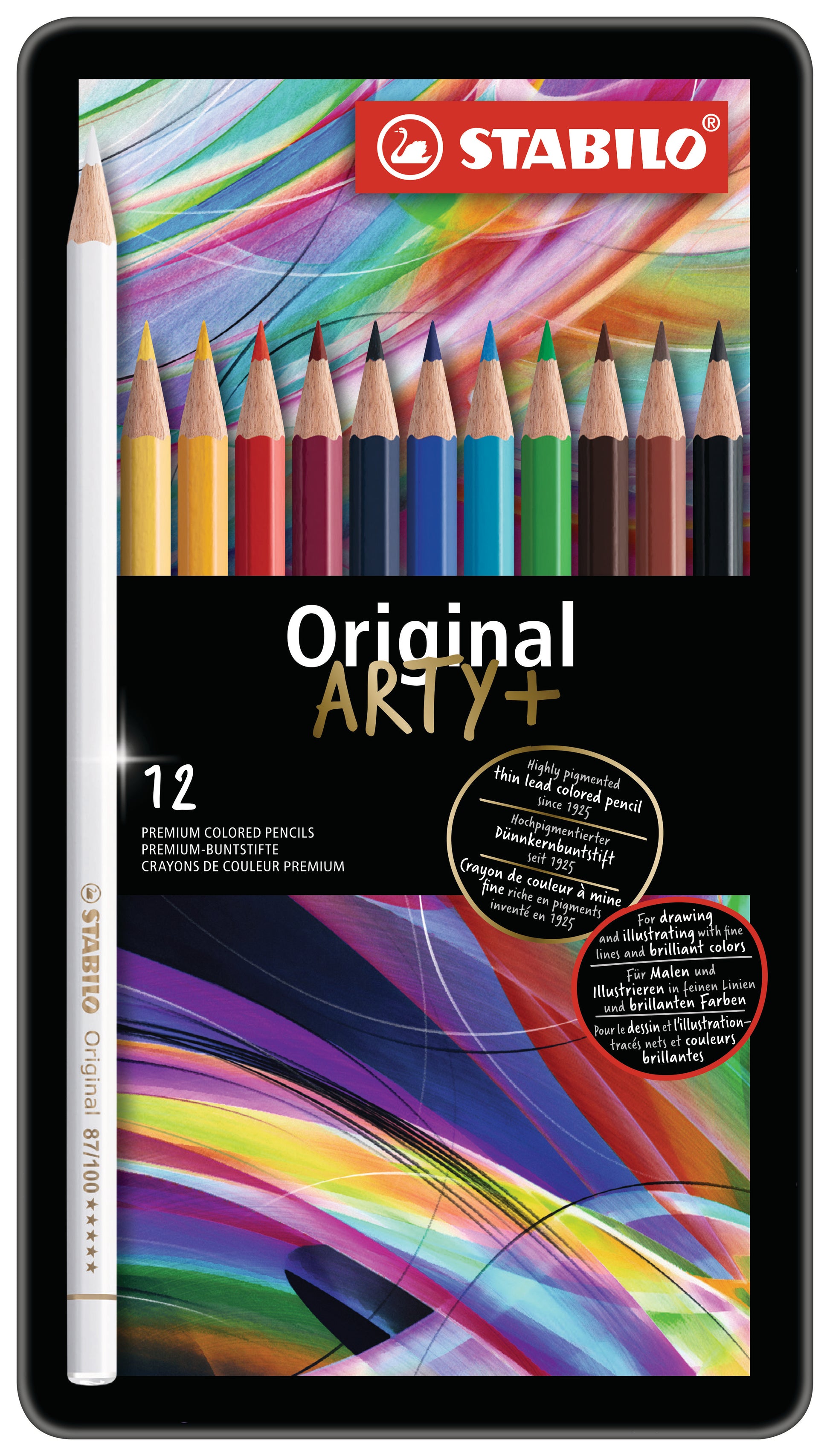 STABILO Farbstifte ARTY+ 8773-6 ass. Metalletui 12 Stück