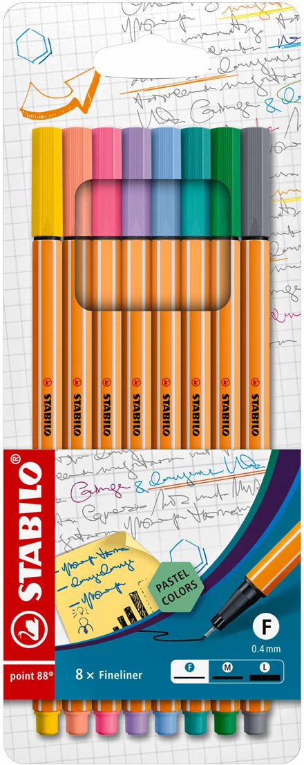STABILO Fineliner Point 88 88/8-01 8er Etui Pastellfarben
