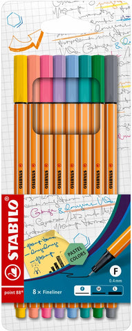 STABILO Fineliner Point 88 88/8-01 8er Etui Pastellfarben