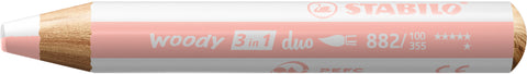 STABILO Farbstift Woody 3 in 1 882/100-355 Duo, weiss/apricot