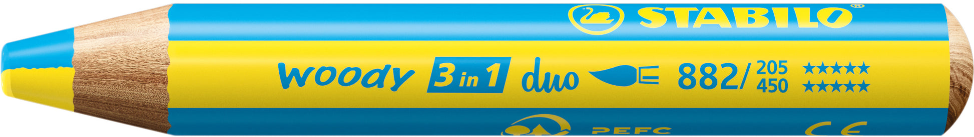 STABILO Farbstift Woody 3 in 1 882/205-405 Duo, gelb/blau