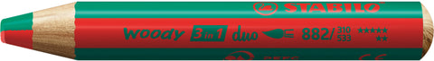STABILO Farbstift Woody 3 in 1 882/310-533 Duo, rot/dunkelgrün