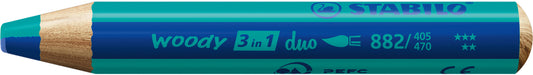 STABILO Farbstift Woody 3 in 1 882/405-470 Duo, blau/türkis
