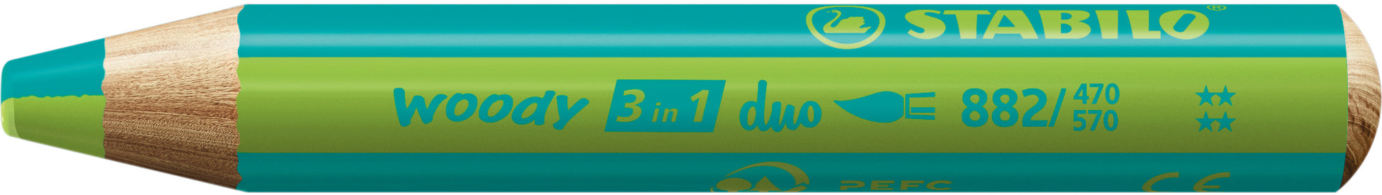 STABILO Farbstift Woody 3 in 1 882/470-570 Duo, türkis/hellgrün