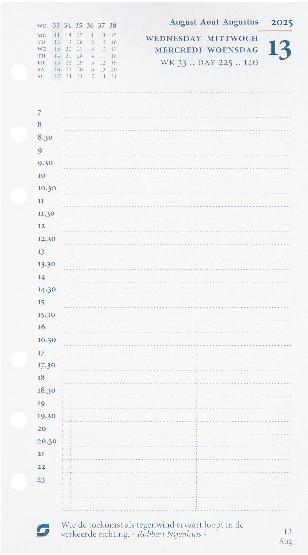 SUCCES Agenda Standard 2025 843209000025 1T/1S Ersatzkal. 9.5x17.1cm