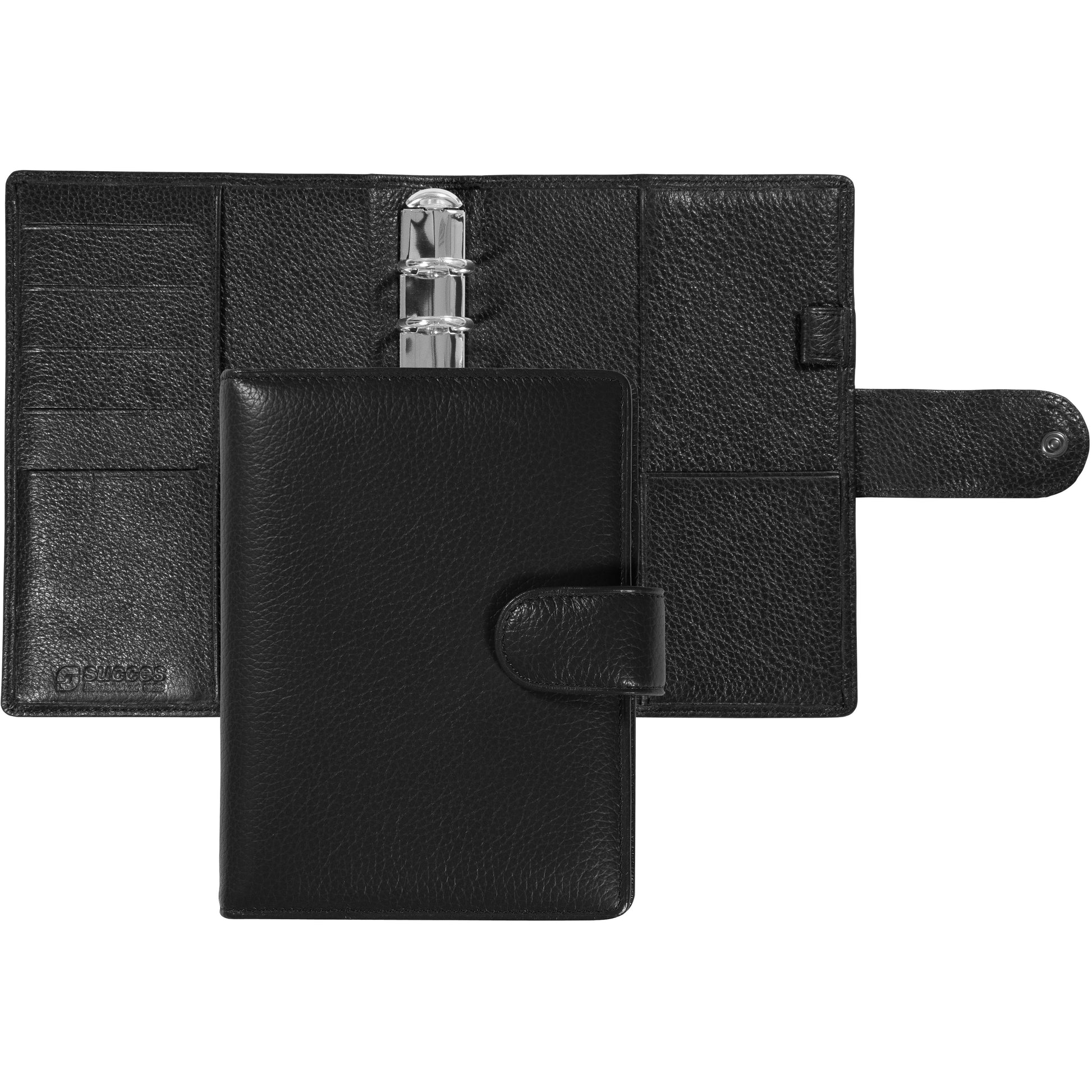 SUCCES Agenda Senior Ringbuch Cadiz 84536502U Leder schwarz 13x17.8cm