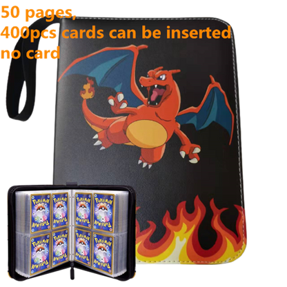Pokemon Card Case, 50 Pages, Can Insert 400pcs s, Portable, Waterproof, Zipper, Birthday Gift, Game Battle,  Storage,toy